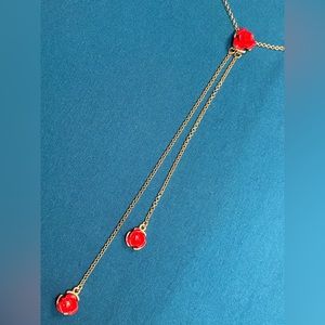 🌹❤️ Torrid Rosette Y Necklace - Gold w/Red Roses